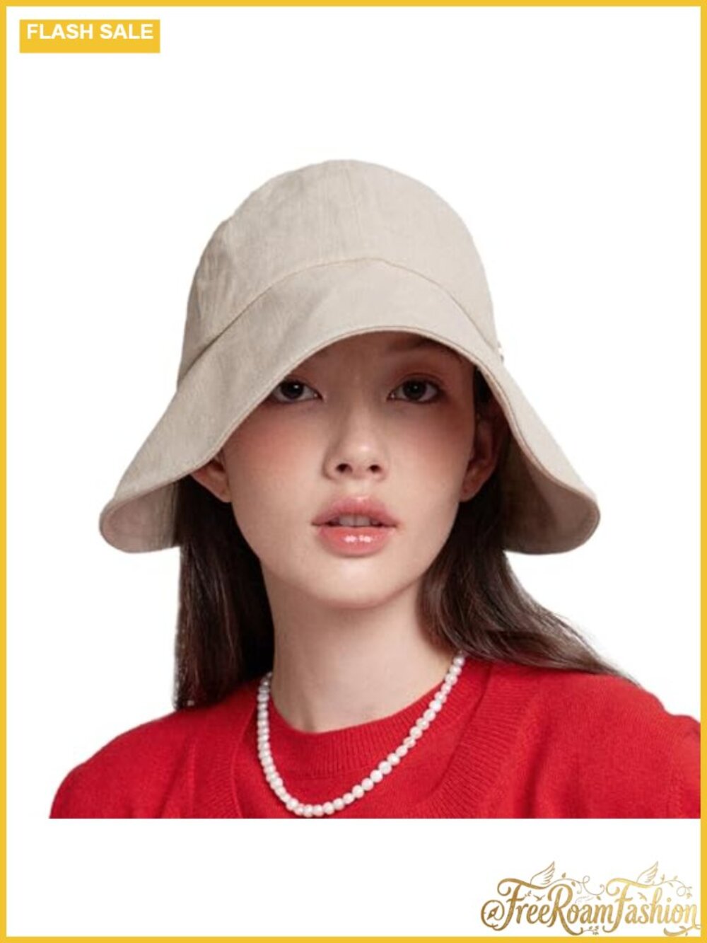 Linen Blend Victorian Bonnet Hat Foldable Summer Visor Sun Cap